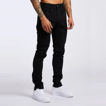 Erkek Kot Siyah Pamuklu Streç Denim Pantolon Moda İnce Orta Bel Skinny Jeans Hombre Rahat Kot kalem pantolon Streetwear