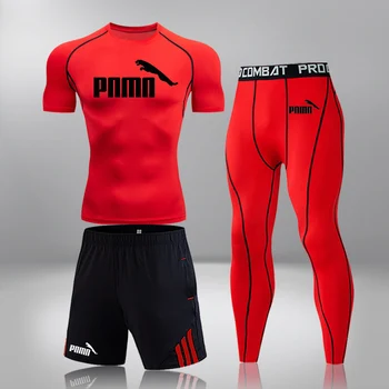 Erkek Spor Sıkıştırma Takım Elbise Eğitim Giyim Seti Eğitim Koşu Spor termal iç çamaşır Koşu Egzersiz spor salonu taytları