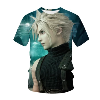Final Fantasy VII T-Shirt Anime Oyunu Cosplay 3D Baskı Streetwear Erkekler Kadınlar Moda Büyük Boy T Shirt Harajuku Tees Tops Giysileri