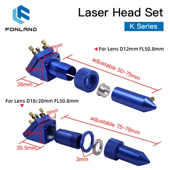 FONLAND K Serisi CO2 Mini Lazer kulaklık D12 18 20 Lens için 2030 4060 K40 Lazer Oyma Kesme Makinesi
