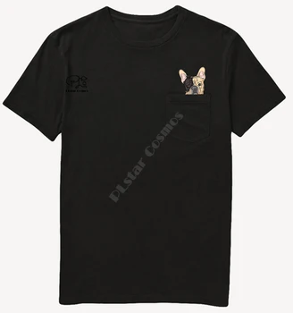 FrenchıeMıddleHand Cep T Shirt Köpek Severler Siyah Pamuk Erkekler abd'de Yapılan Karikatür t shirt erkek Unisex Yeni Moda tshirt