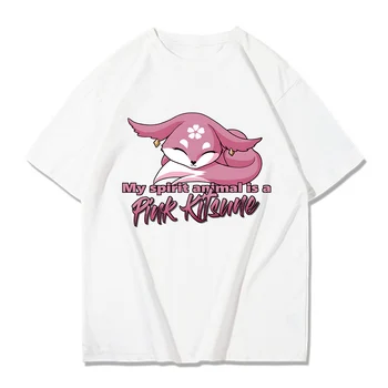Genshin Darbe Kadın Tshirt Yae Miko Gömlek kore modası Giysileri Büyük Boy T-shirt Yaz Kısa Kollu Tees-shirt y2k