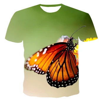 Güzel Arı Kelebek grafik t shirt Erkekler İçin 3D Moda İlginç Böcek Desen T-shirt Yaz Nefes Baskı t-shirt