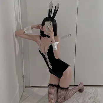 Iç çamaşırı Seksi Cosplay Tavşan Kostümleri Derin V Bodysuits Rol Oynamak Erotik İç Çamaşırı Seks Giyim Anime Kawaii Bar Tavşan Kız Üniforma