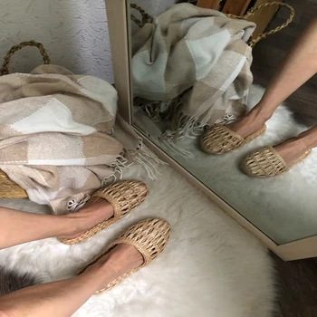 Jarycorn 2023 Ayakkabı kadın Saman Terlik Yeni Çift El Yapımı Çin Tarzı Rahat Sandalet Yaz Moda Unisex Ev