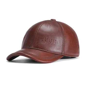 Jeephat erkek deri beyzbol şapkası samimi baba şapkası