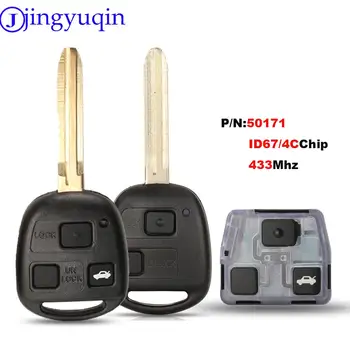 Jingyuqin Modifiye Çevirme 2 Düğmeler Uzaktan Anahtar Fob 433MHz 4D67 Çip Toyota Prado 120 İçin RAV4 Kluger FCC ID: 50171
