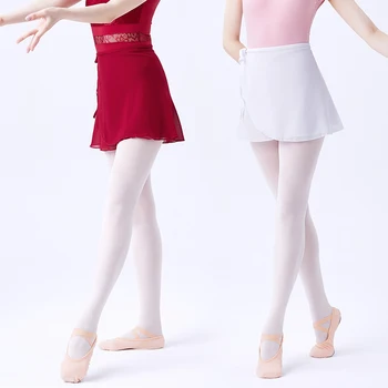 Kadın Bale Etek Kravat Şifon Etekler Kızlar Dans Elbise Kırmızı Siyah Balerin Tül Etek Yetişkin Jimnastik Eğitimi Dans Giyim