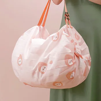 Katlanabilir alışveriş çantası seyahat Kanvas Çanta Taşınabilir Büyük Kapasiteli Büyük Çiçek Taşınabilir alışveriş çantası Süpermarket dokunmamış Çanta