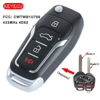 Keyecu Yükseltilmiş Çevirme Uzaktan Araba Anahtarı Fob 433MHz 4D82 Çip 4 Düğme Subaru Forester Impreza 2012-2017 için FCC: CWTWB1U766