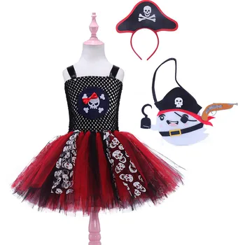 Korsan Elbise Kız Cadılar Bayramı Tatil Kostümleri Çocuklar Karnaval Tutu prenses elbise Çocuklar için Cosplay Parti