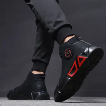 Kırılmaz Sneakers Lüks Tasarımcı Motosiklet Yüksek Su Geçirmez Çelik Kış Sıcak Kar Botları erkek ayakkabısı ayakkabı burnu İş Güvenliği Ayakkabısı