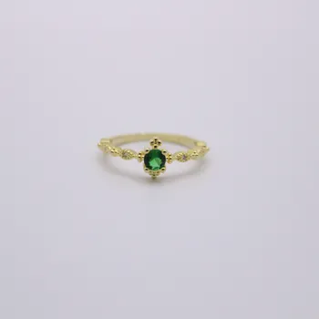 Lüks Kadınlar Kristal Altın Renk alyanslar Moda Yaratıcı Tasarım Yeşil Zirkon Gelin Nişan Yüzüğü Takı Hediyeler