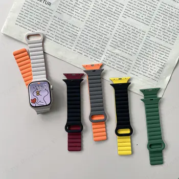 Manyetik Kayış Apple Watch için Ultra Bant 8 7 SE 6 5 4 3 Silikon Watchband Bilezik iWatch Serisi 49mm 45mm 44mm 40mm 41mm 42mm