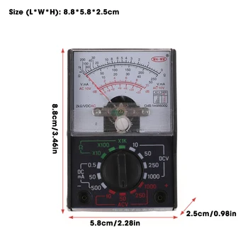 MF-110 Test Cihazı Dijital Multimetre Profesyonel Voltmetre Elektrik Analog Taşınabilir Ampermetre AC / DC Gerilim Akım OHM Çok Metre