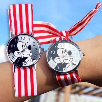 Moda Şerit Mickey Kadın Saatler İş Ultra ince Bayanlar kol saati Kızlar hediyelik saat Relogio Feminino zegarek damski