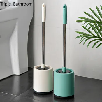 Modern plastik tuvalet Fırçası Punch-ücretsiz Duvara monte Taban Tutucu ile Yumuşak Kürk Pratik Temizleme Fırçaları Banyo Aksesuarları