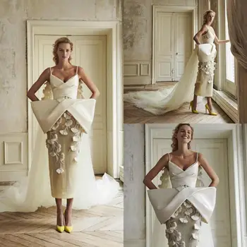 Muhteşem Balo Elbise Wrap Spaghrtti 3D Çiçek Aplikler Kılıf Abiye Custom Made Saten Örgün Parti Elbise