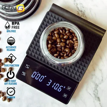 Mutfak Terazisi 0.5-3 KG/0.1 g Dijital Kahve Zamanlayıcı lcd ekran Üzerine Dökün Damla Espresso Denge Hassas Süt Tozu Pişirme Pişirme