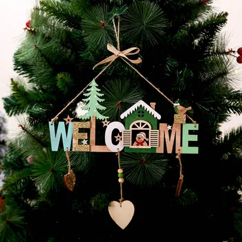 Noel DIY ahşap rüzgar çanları dize liste ev numarası hoş geldiniz yaratıcı mağaza hoş geldiniz talimatları liste süslemeleri