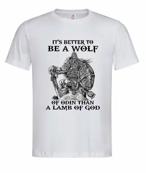 Odin'in Kurdu olmak, Tanrı'nın Kuzusu olmak daha iyidir. Viking Savaşçıları Valhalla Tişörtü. Pamuk Kısa Kollu O-Boyun Erkek T Shirt
