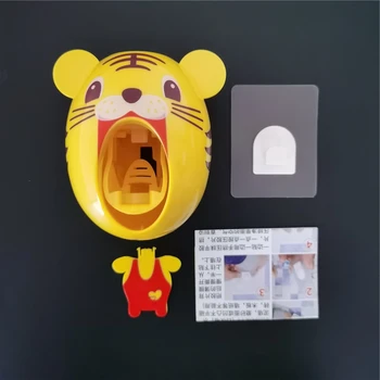 Otomatik Diş Macunu Dağıtıcı Sıkacağı Güçlü Emme Enayi Karikatür Tarzı Banyo Ev Diş Fırçası Tutucu banyo dekor