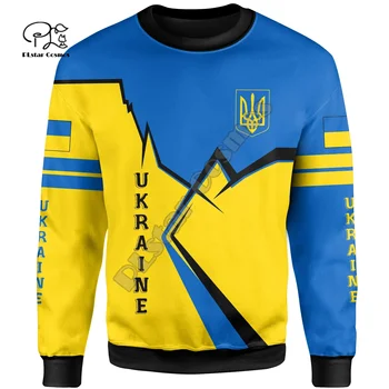 PLstar Cosmos Ülke Bayrağı Ukrayna Renkli Tribal NewFashion Eşofman 3DPrint Erkek / Kadın Streetwear Kazak Rahat Hoodies A6