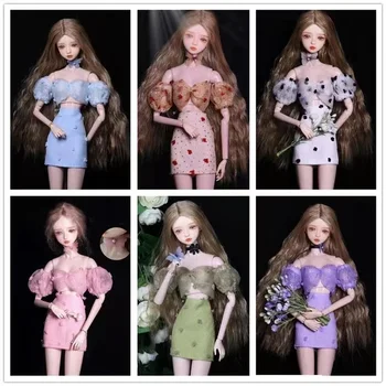 Puf Kollu 1/6 BJD Bebek Kıyafetleri Seti Barbie Giysileri Barbie bebek Aksesuarları Üst Etek Prenses Giyim Kıyafeti Oyuncaklar 11.5