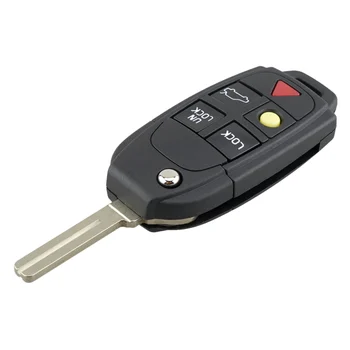 QWMEND 5 Düğmeler Yedek katlanır araba anahtarı Kabuk Volvo XC70 XC90 V50 V70 S60 S80 C30 Volvo için Uzaktan Anahtar Kutu