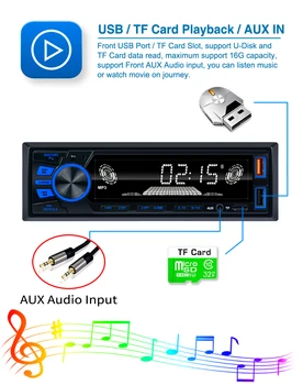 REAKO Araba MP3 Çalar 820 FM Radyo Tuner AUX Girişi ile USB Şarj Fonksiyonu ile Kablosuz direksiyon Uzaktan Kumanda