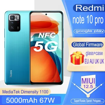 Redmi not 10 pro 5G celular Akıllı Telefon xiaomi MediaTek MT6891Z Dimensity 1100 5000 mAh 67W küresel sürüm tam netcom android