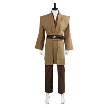 Savaşları Jedi Knight Cosplay Kostüm Anakin Skywalker Savaşları Obi Ben Kenobi Bornoz Kahverengi Üniforma Kıyafetler Halloween Karnaval Uygun Wan