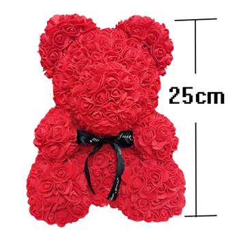 Sevgililer Günü Hediyesi 25cm Kırmızı Gül Oyuncak Ayı Sabun Köpüğü yapay çiçek Ayı Dekorasyon anneler Günü Kadınlar Sevgililer hediye