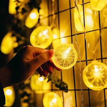 Sevimli meyve limon dilim kız kalp dize ışık LED Garland USB pil kutusu kapalı noel düğün dekorasyon ışıkları ev dekor