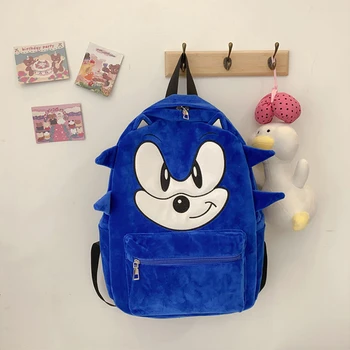 Sevimli Çocuk Mavi Naylon Schoolbag Kirpi Peluş Sırt Çantası Karikatür Schoolbag Öğrenci Açık Spor seyahat sırt çantası Unisex