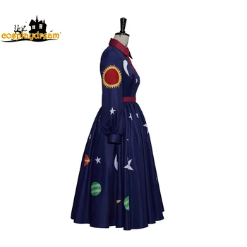 Sihirli Okul Otobüsü Bayan Frizzle Cosplay Kostüm Güneş Sistemi Uzun Kollu Elbise Zarif Kadın Moda Baskılı Elbise Galaxy