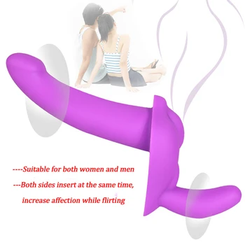 Süper Yumuşak Lezbiyen Strapon Silikon Yapay Penis Kadın Çift Kafa G Noktası Vajina Seks Oyuncakları Kadınlar İçin Çift Anal Plug prostat masaj aleti