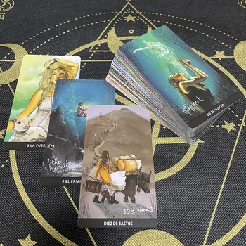 Tarot Kartları İspanyolca Kehanet Güverte ile Yeni Başlayanlar için Kılavuz Kitap Tahta Oyunları Astroloji Tahminleri İspanyolca Tarot