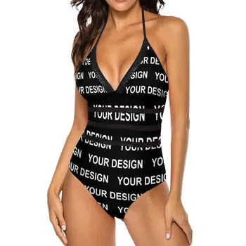 Tasarım ekleyin Özelleştirilmiş Mayo Custom Made Sizin Görüntü Mayo Push Up Spor Monokini Seksi Cut Out Bodysuit Baskı Beachwear