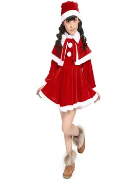 Toddler Bebek Kız noel kıyafeti Noel Baba Kostüm Yeni Yıl 2022 İçin Çocuk Kız Üstleri Kemer Pantolon Şapka Kız Noel Giysileri