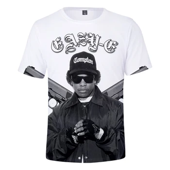 Trendy Moda Erkek / kadın 3D Baskı Eazy E T-shirt Gangsta Rap Compton kısa kollu tişört Yaz Sokak Tasarım O Boyun Elbise