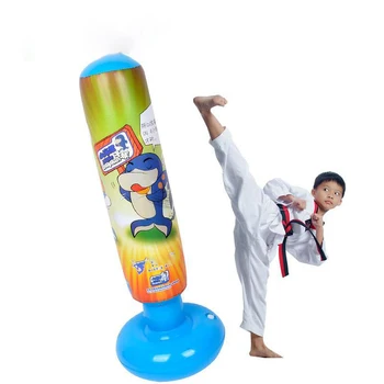 Unisex Çocuk Sütun Bardak Boks Torbası boks torbası 1.25 M Spor Şişme Çocuk Boks Ekipmanları Stres giderici Oyuncak Havalandırma Oyuncak