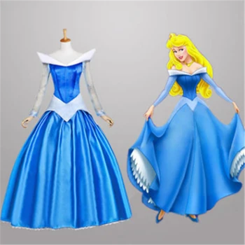 Uyku Güzellik Prenses Aurora Lüks Fantezi Yetişkin Elbise Cosplay Kostüm Cadılar Bayramı Noel Partisi Kadın Seksi Pelerin elbise seti