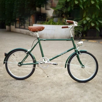 Vintage Bisiklet Kırlangıç şeklindeki Gidon Alüminyum Alaşım Retro 20 İnç Banliyö Bisiklet 560mm 25.4 mm Gümüş Renk