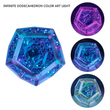 Yaratıcı Serin LED Gece Lambası Sonsuz Dodecahedron Renk Vücut Sanatı Lamba USB Oturma Odası Yatak odası Dekorasyon Atmosfer Masa Lambası