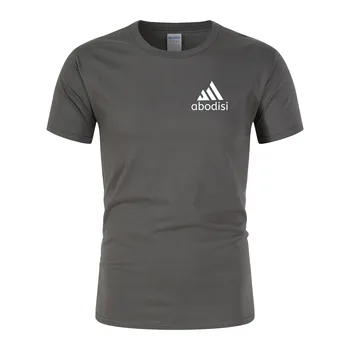 Yaz Marka erkek tişört Üstleri Kısa kollu %100 % pamuklu tişört Çabuk kuruyan Nefes Koşu Koşu Spor Spor