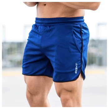 Yaz Yeni Erkek Spor Vücut Geliştirme Şort Adam Egzersiz Erkek Nefes Örgü Hızlı Kuru Spor Jogger Plaj kısa pantolon