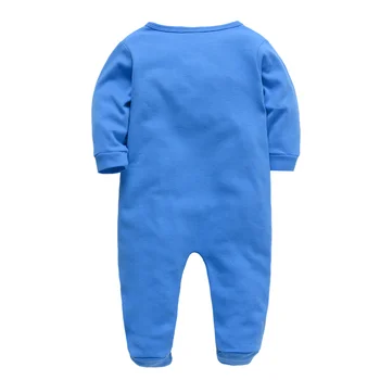 Yeni Doğan Bebek Footies Tulumlar 0-12M Mavi Karikatür pamuklu uzun kollu tişört Pijama Erkek Bebek Kız Bebek Yürüyor Ropa Bebe