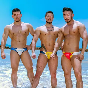 Yeni Japon Tarzı Renk Eşleştirme Mayo erkek Plaj Spor erkek mayoları Seksi Bikini Mayo Kaplıca erkek mayoları