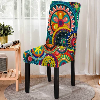 Yeni Mandala Baskı sandalye kılıfı Elastik yemek odası sandalyesi Slipcover Streç Mutfak Tabureleri klozet kapağı s Housse De Şezlong Ev Dekor